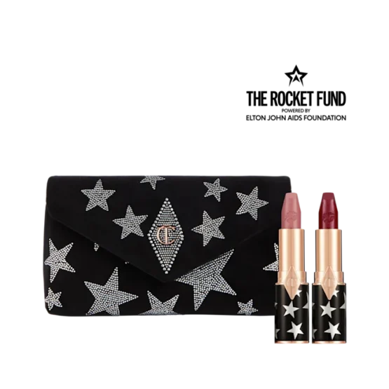 CHARLOTTE’S ROCK STAR BEAUTY ICONS LIMITED EDITION MAKEUP BAG & LIP KIT